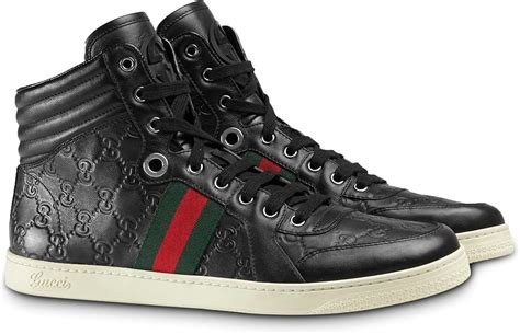 gucci black hi top|all black Gucci high tops.